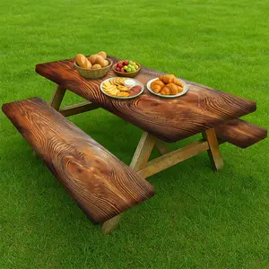 3pcs Picnic Table Cover with Bench Covers Elastic Edges Fitted Table Cover Outdoor Patio Camping Essentials 3pcs Camping Fitted Tablecloth