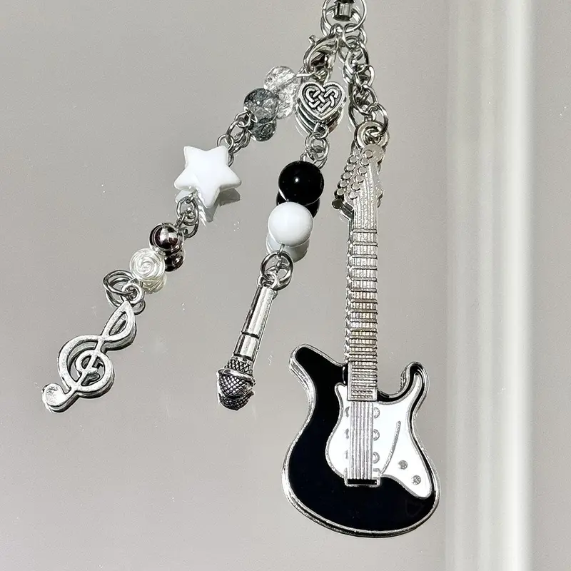 Guitar Design Phone Chain, Cute Guitar Charm Phone Lanyard, Fashion Phone Strap for Women & Girls, Mobile Phone Decoration Accessories, Phone Charms, Phone Accessory