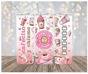 Cafecito Y Chisme Tumbler - Cup, Drinkware- Reusable -Stylish tumblers Lid Stainless Steel Straw tumbler cups Bottle Flasks