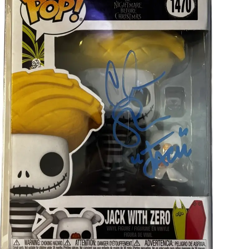 Autographed (W/COA) Jack Skellington & Zero Beach Funko Pop #1470