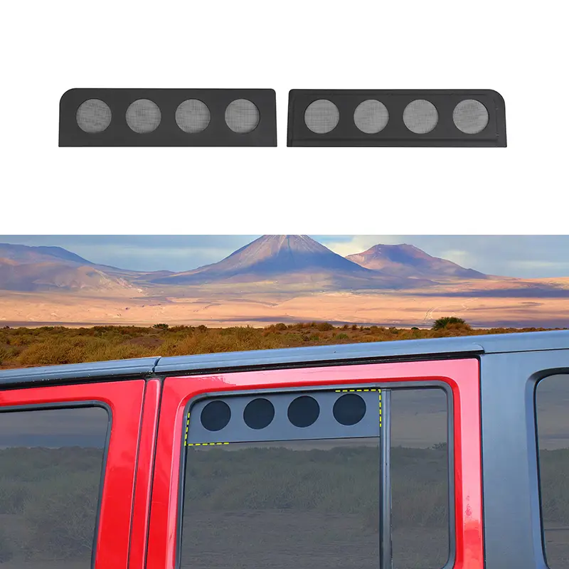 Rear Window Louver Vent Cover 2-Piece Set, Polyurethane Gloss Coating, Aluminum Alloy Car Exterior Accessory, UV Resistant Car Covers & Shelters, DIY-Install, Perfect Fit for 2007-2017 Jeep Wrangler JK Series