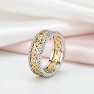 Round Diamond Option Two-Tone Infinity Ring