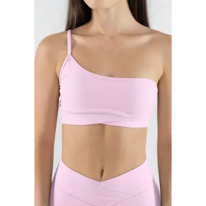 Pink Dahlia One Shoulder Bra