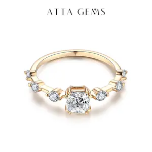 Asscher Cut Synthetic Moissanite Ring 1CT D Color VVS1 for Women Wedding Engagement Band Anniversary Gift R038