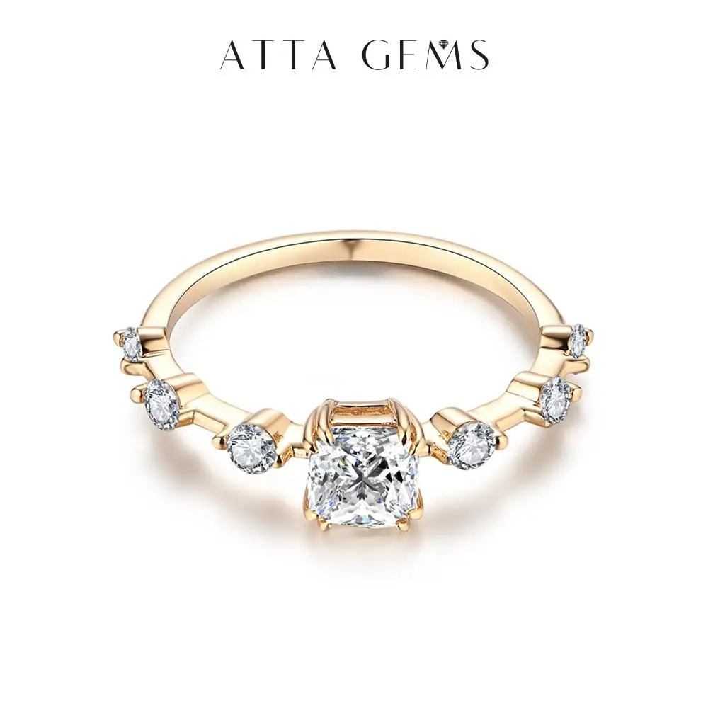 Asscher Cut Synthetic Moissanite Ring 1CT D Color VVS1 for Women Wedding Engagement Band Anniversary Gift R038