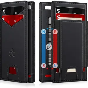 Wallet for Men Slim Leather Wallets for 9-13 Cards, RFID Blocking Thin Card Holder Wallet with ID Window & Stretchable  Slot, Minimalist Bifold Small Wallet for Front Pocket, Birthday  for Men