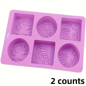 Creative Soap Mold Set, 2 Counts/set Round & Square Shaped Silicone Mold for Soap Making, Candle Crafting & Baking, Durable & Non-stick Reusable Tools, Soap Making Kit