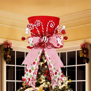 🎁 Colorful Christmas Tree Topper | Candy-Themed Design with Lollipop & Peppermint Motif
