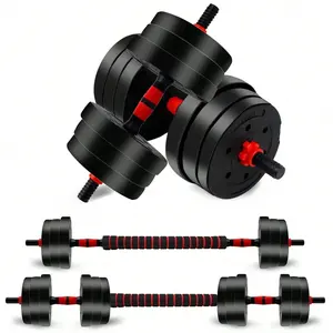 44LB Adjustable Dumbbell Set| Non-Slip Barbell with Connector| Home Strength Training Equipment for Men & Women, Perfect for Muscle Building