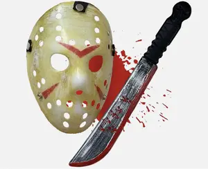 Halloween Friday the 13th Jason Mask & Machete Costume Accessory Set for Adult