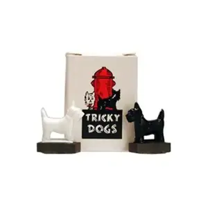 SPINNING DOGS Scotty Dog Magnetic Magnet Tricky Joke Prank Gag Magic Trick Toy