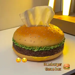 Fun Magical Burger Tissue Box Creative Retro Living Room Tissue Box Home Fun Decoration Living Room Bedroom Ornament Fun Gift