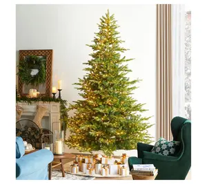 Glitzhome 9' LED Pre-Lit Green Full Fir Faux Christmas Tree