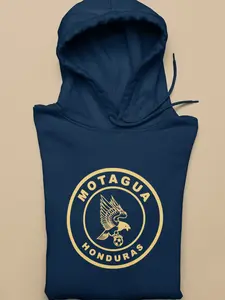 Motagua Fútbol Club Men's Casual Long Sleeve Hoodie Pullover Sweaters Navy Blue with Team Logo