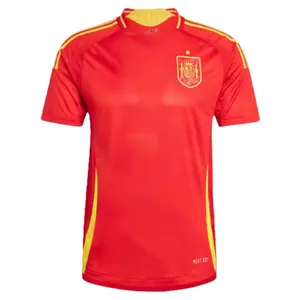 Red Colour Spain ss24 Home Soccer Shirt – Breathable Heat.Rdy Sports Tee – Athletic Fit Football Shirt