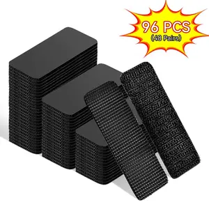 96 PCS Heavy Duty Double-Sided Reusable Adhesive Hook and Loop Strips, Mounting Tape for Wall Hanging, Picture Frames, DIY Home Projects, Home Supplies Use