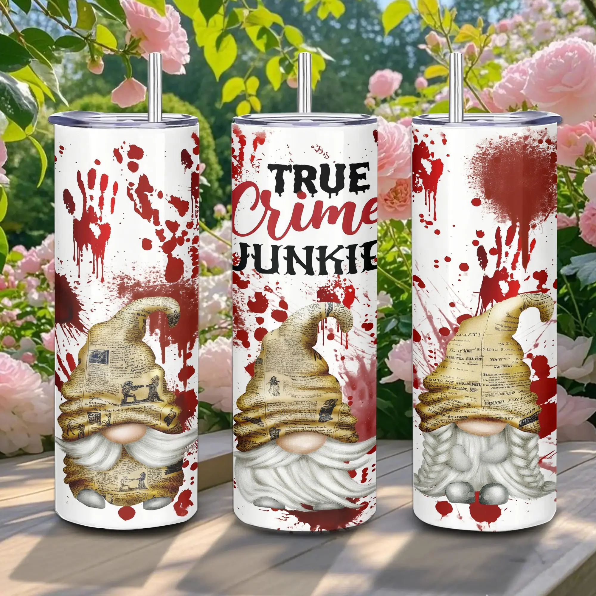 20oz Stainless Steel Tumbler, 1 Count The Gnome Did It Pattern Insulated Water Bottle, Stainless Steel Thermos, Stainless Steel Flask, Drinking Cup for Home Office School, Boyfriend Gift, Drinkware, Summer Cool Bottle