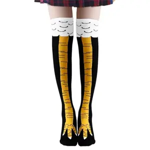 Crazy Chicken Legs Feet Over The Knee Socks Funny Gifts For Party Novelty Socks For Women All Seasons Cartoon Japanese Cute Fashion Costume Socks Soft Polyester Eye-Catching Unique Design - Fit