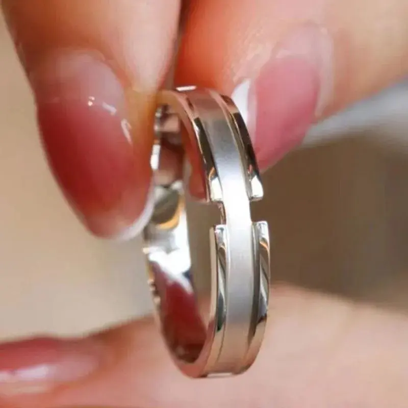 H shaped men's ring