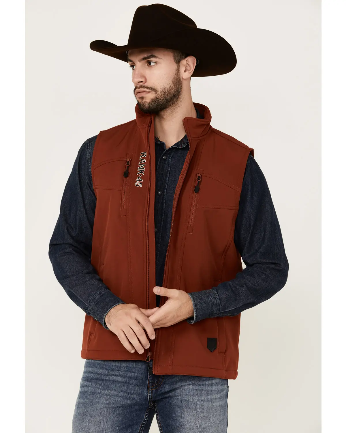 Rank 45 Men's 45&Reg; Ralington Embroidered Softshell Vest - Rmsu24v3-Rst Rank 45 Men's 45&Reg; Ralington Embroidered Softshell Vest - Rmsu24v3-Rst