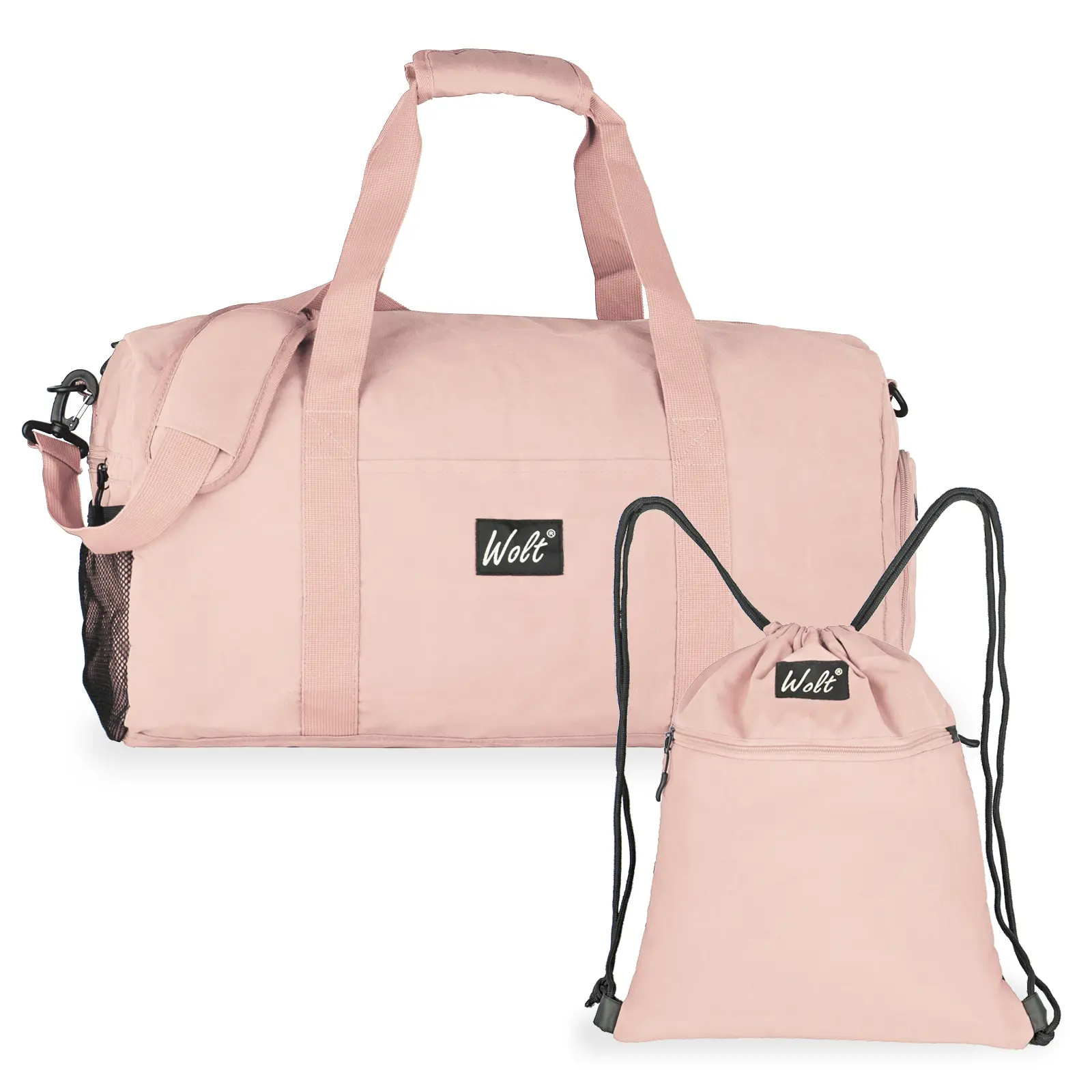 Wolt Women's 2-Piece Travel Bag Set, Sporty 55L Duffle & Backpack for Gym with Waterproof Liner, Shoe Compartment & Multiple Wet Dry Pockets, Zippers, Durable, Dry-Wet Sep., Multiple Pockets, Universal, Large, Adults, Sporty 2‑Pieces