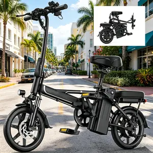 US 14" Foldable Electric Bike for Adults | 750W Peak Motor, 22 MPH Speed | 48V 10.4Ah/15.6Ah Battery, Electric Scooter| with Dual-Seat and Multi-Shock Absorption & Smart APP | With Phone Holder | UL2849 Certified Motor | Nice for Gift & Daily Commutes
