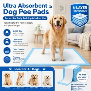 Buy One Get One Free, 40 Pieces Per Pack, Thickened High-Quality Super Absorbent Dog Pee Pads - Mattress for Large Dogs, Leak-Proof and Odor-Proof, Quick-Drying and Durable, Suitable for Medium and Large Dogs, Disposable Pet Pee Pads, Easy to Clean, for I
