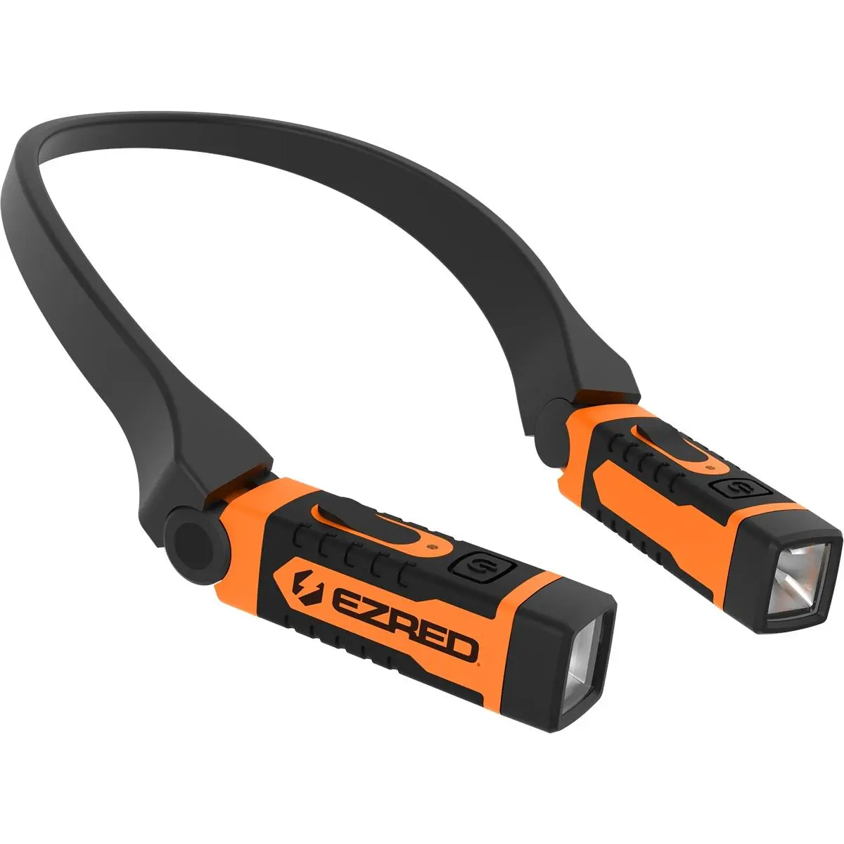 E-Z Red EZRNK15-OR Orange & Red Rechargeable Neck Light, Super Bright Flashlight, Powerful LED Work Light, Lightweight Cycling Outdoor Accessory, Rechargeable Flashlight, High Performance Flashlight