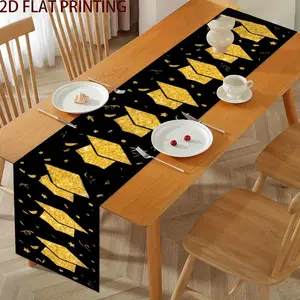 One 2D table flag, designed specifically for graduation season, made of linen, perfect for college gatherings, graduation ceremonies, and other holiday occasions as a fashionable decoration.