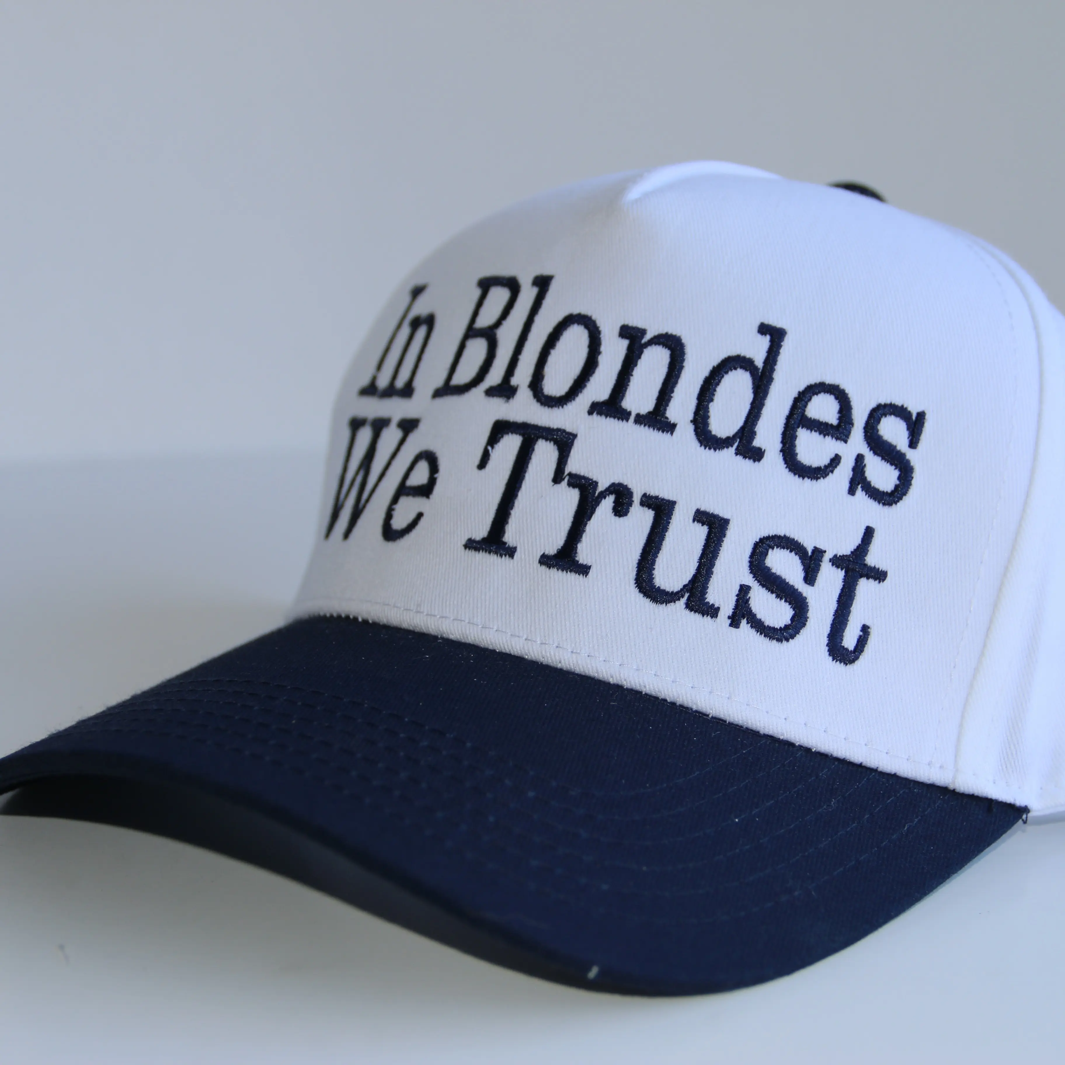 In Blondes We Trust Official White + Navy OG Hat
