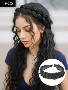 Women's Elegant Braided Hairband, Synthetic High-Temperature Fiber Fake Hair Extension, Anti-Slip Grip, Daily Use Fashion Accessory, Hair Braid Headband, Non Slip Headband