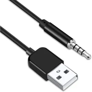 USB to 3.5mm Jack Audio Adapter, Male AUX Audio Jack to USB 2.0 Male Charge  Adapter Cord for iPod Shuffle MP3 Player Headphones Speakers and Other Devices 3.3 FT-1PC