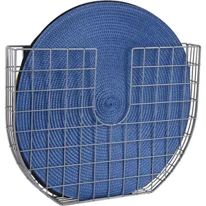 Round placemat holder, Placemat Holder, Placemat Pocket Wall File |   Steel |   Kitchen Organizer for Napkin Pad Storage, Drainable-15.74x1.96x11.81inches
