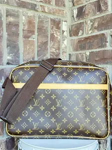 Pre-owned Louis Vuitton Canvas Shoulder Bags Reporter Bag Monogram GM Brown 45768