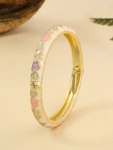 Women's Vintage Enamel Flower Bracelet, Bohemian Style Bangle, Elegant Luxury Jewelry, Perfect for Special Occasions