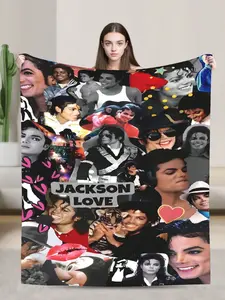 Soft and personalized Jacksons Merch Michael Xo moon flannel thick blanket is suitable for sofas, beds, living rooms, travel, offices, shawls, naps, air conditioners, bed sheets, camping, an ideal gift, and a daily gift.