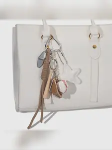 Miu Series Bag Charm Braided Rope Letter Tag Keychain, Casual Style, Fits Bags and Keys, All Seasons Accessory