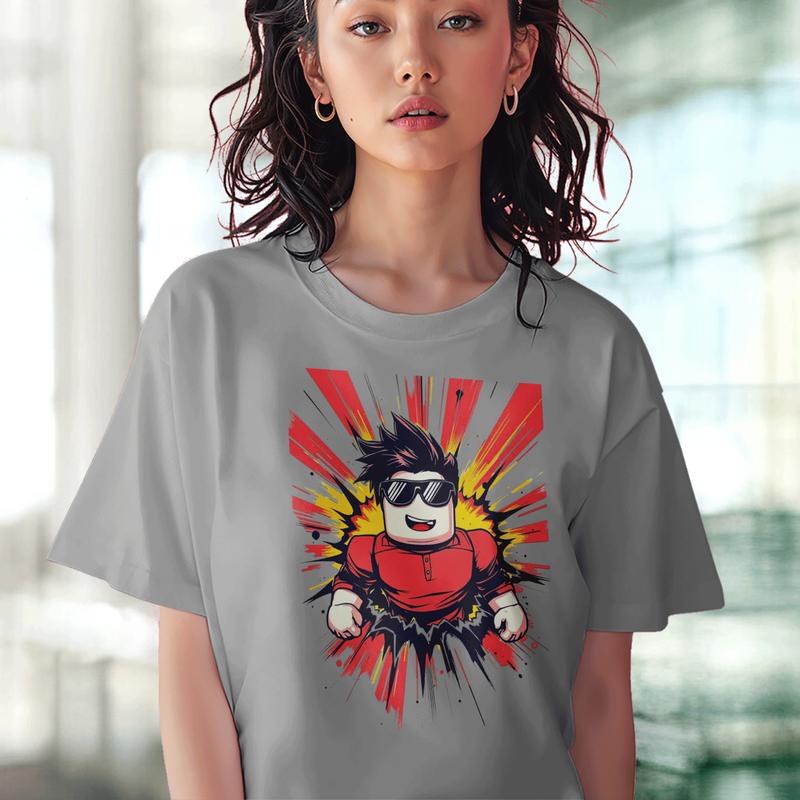 T-Shirt Unisex Roblox Avatar Boys Action Burst Roblox Avatar Gift For Men Tee Novelty Sleeve Women Boy Short Family Girl