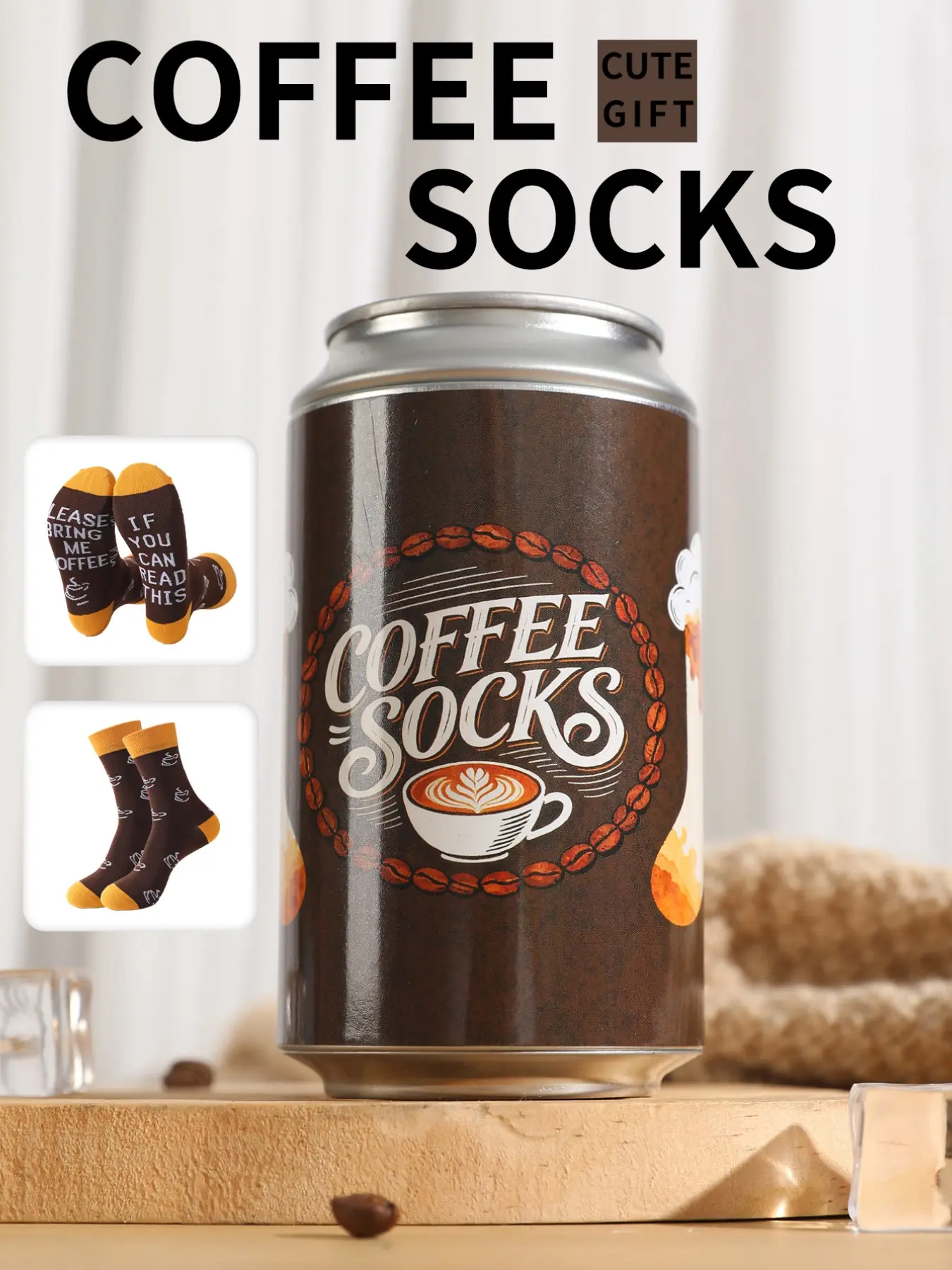Unisex Coffee Style Socks, High Elastic Soft Comfortable All-Season Outdoor Socks, Fun Coffee Graphic Pattern Mid-Calf Socks, Unique Holiday Gift Set Ideal gift for Valentine's Day/Easter/Ramadan/Super Bowl/Family Day