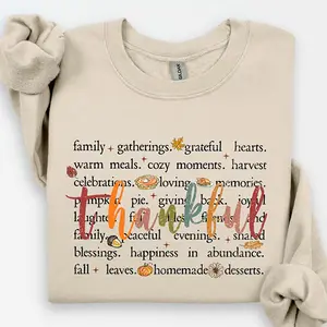 Thankful Sweatshirt, Cute Fall Crewneck for Women, Cozy Thanksgiving Sweater, Grateful Heart Autumn Pullover, Matching Family Thanksgiving Outfit