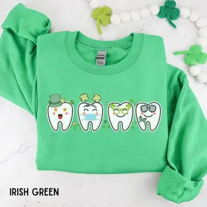Dental St. Patrick's Day Sweatshirt, Funny Dentist St. Patty's Day Sweater, Dental Hygienist Shirt, Dental Squad T-Shirt, Dental Hygiene Gift