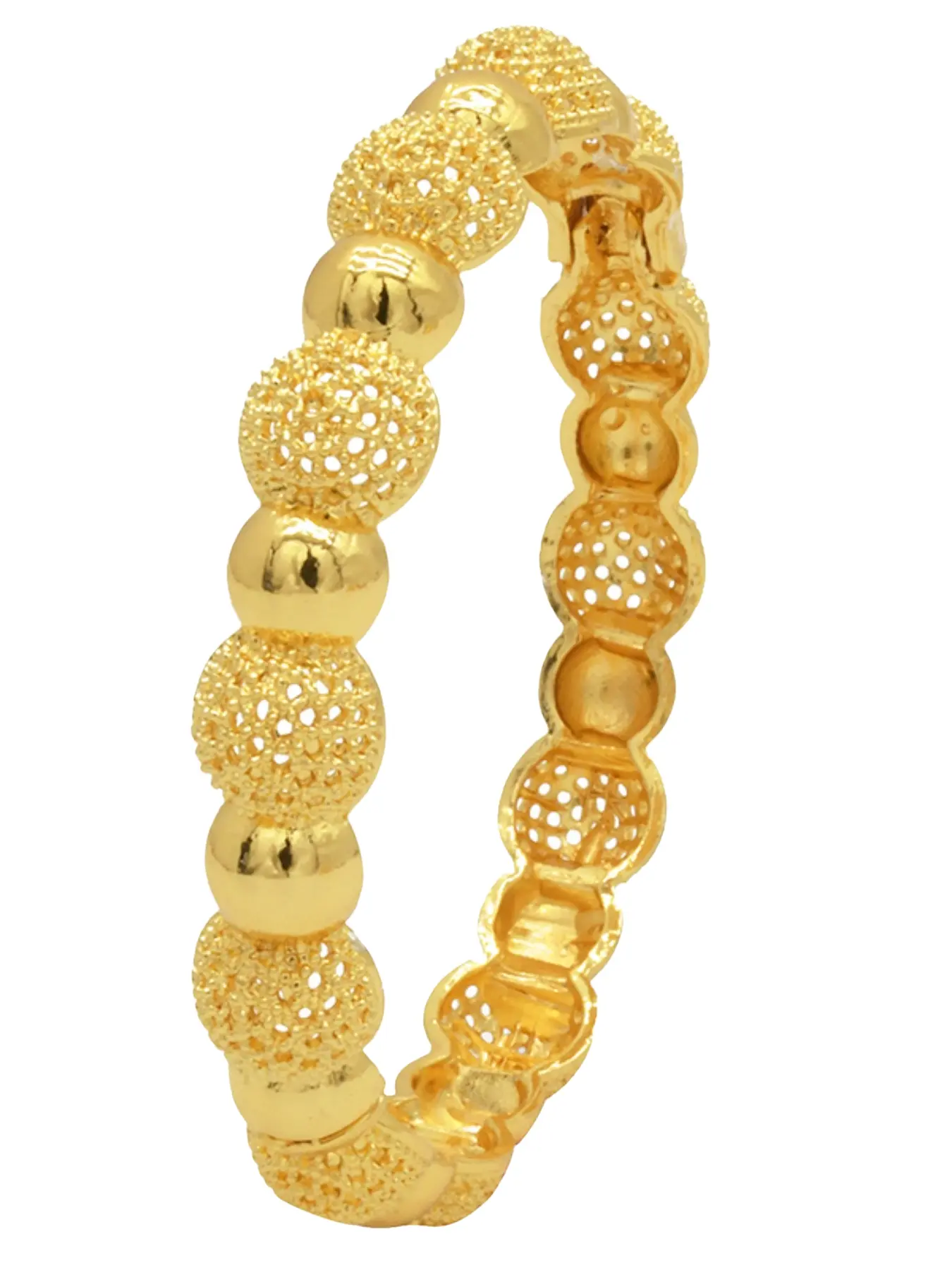 Dubai Gold Plated Bangles for Women, Arabic Style Round Hollow Design, Perfect for Daily Wear, Weddings, Parties, Banquets