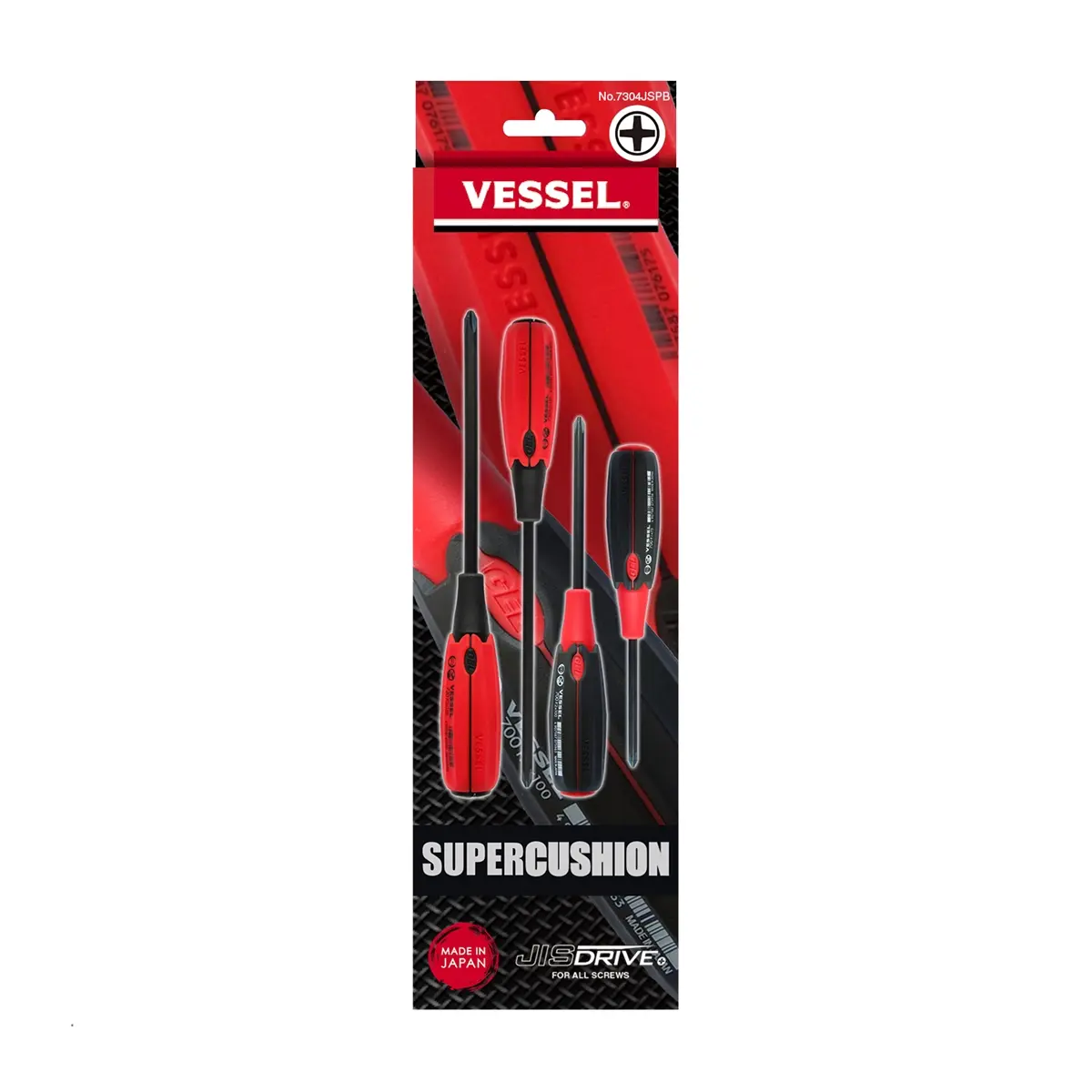 Vessel  4 Piece Super Cushion JIS Screwdriver Set