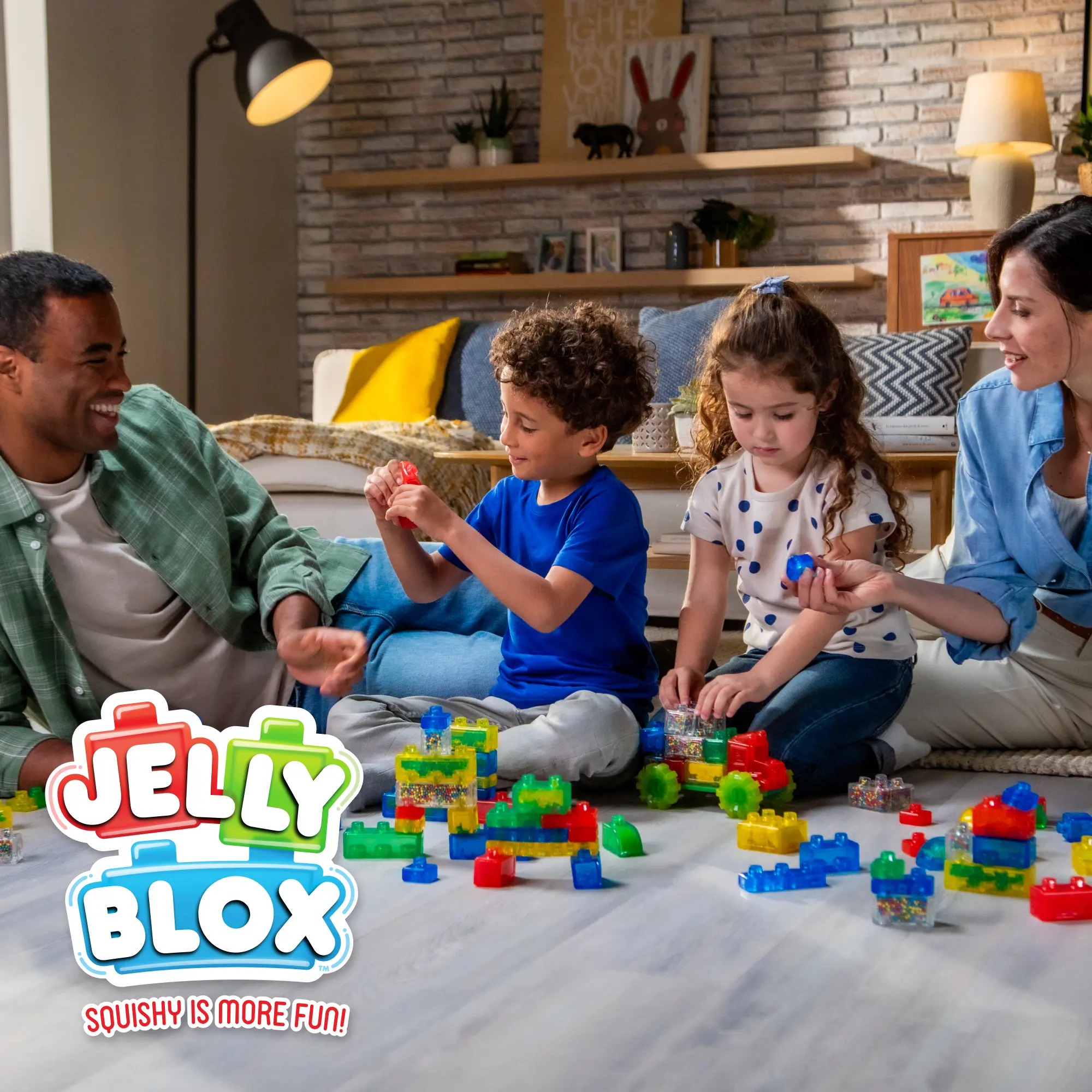 Goliath Jelly Blox | Toddler & Preschool Building Blocks Kids Can Squeeze, Stretch, Squish | Safety Tested & Ouch-Free | Tactile, Sensory Play Toy for Ages 2+