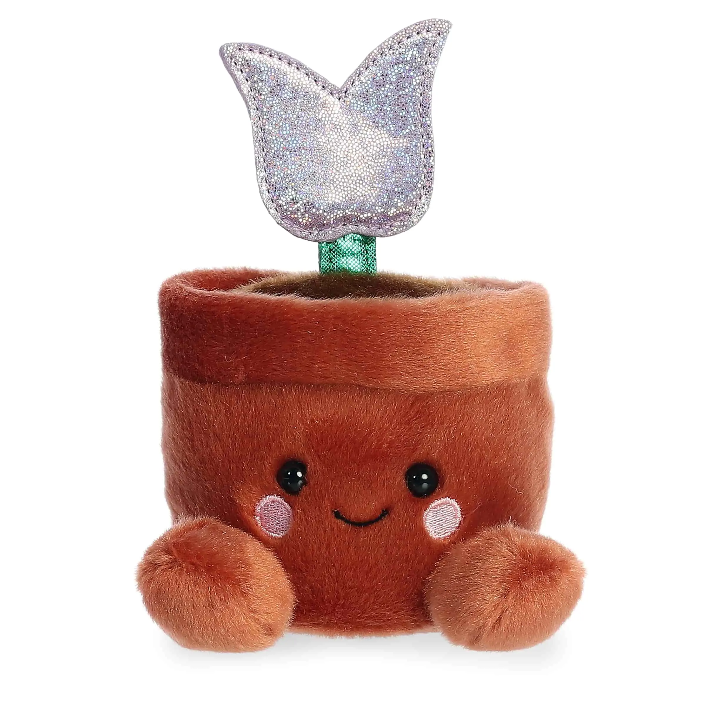Palm Pals Adorable Holland Potted Tulip 5 inch Brown Mini Soft Plush Collectable Stuffed Animal