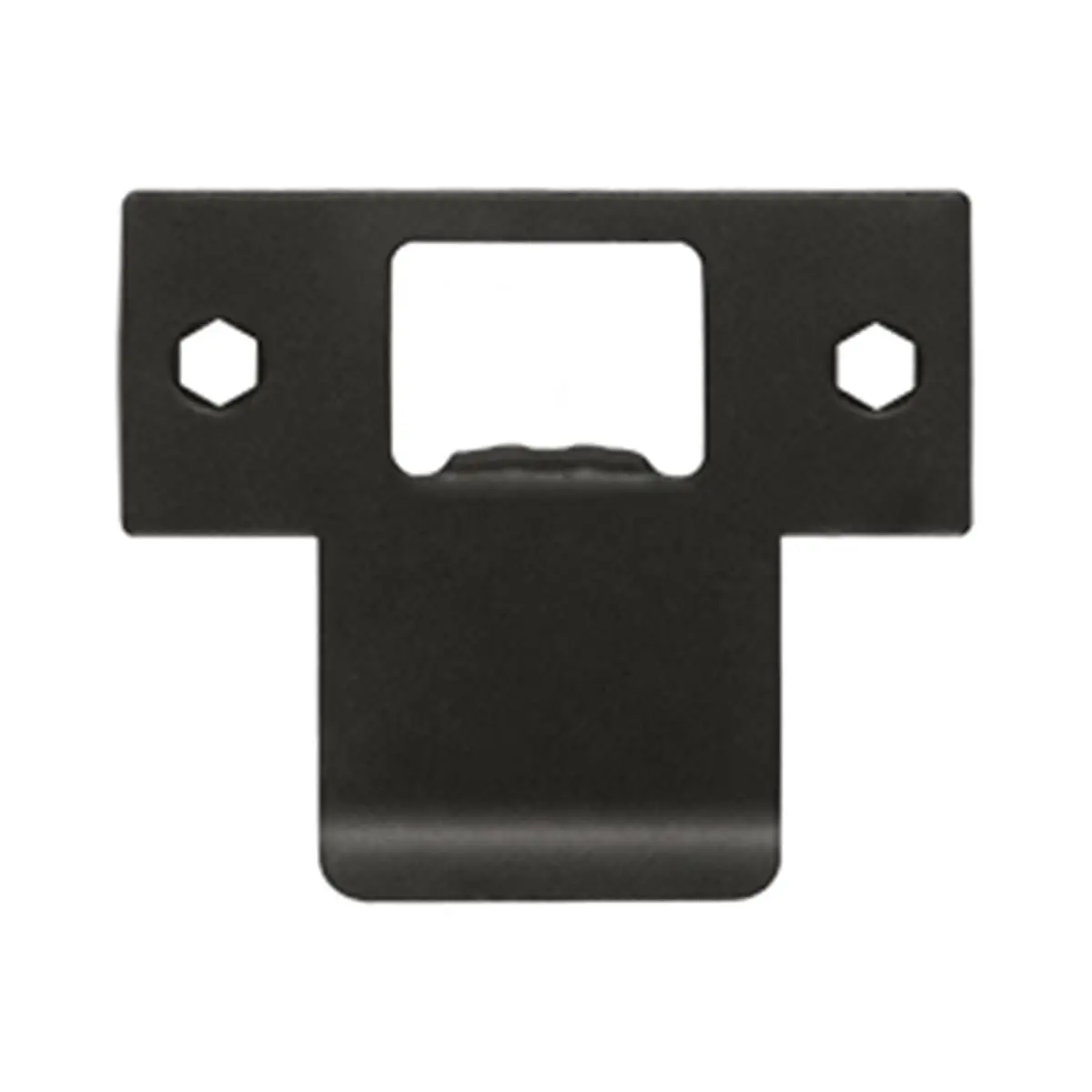 Deltana Extended T-Shaped Strike Plate, 2.75 x 2.25 in. Solid Brass, Oil Rubbed Bronze Finish, Corrosion-Proof with 1 Year Finish Warranty, Kitchen, Hinges, Bath, Extended T-Strike, T-Shaped Plate