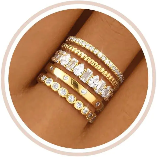 B-Gold Cubic Zirconia rings