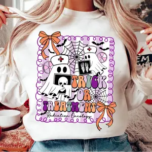 Trick Or Treatment Radiation Oncology Shirt, Halloween Radiology Technologist Sweatshirt, Spooky Rad Tech Tee, Mri Tech Sweater, Gift For Her