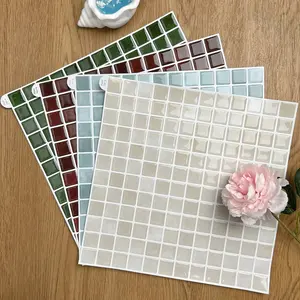 10 sheets Brick Wall Stickers 3d Mosaic Patterned Vinyl Tiles Marble Textured Surface Decorative Wallpaper For Home Application Living Room Kitchen Bathroom