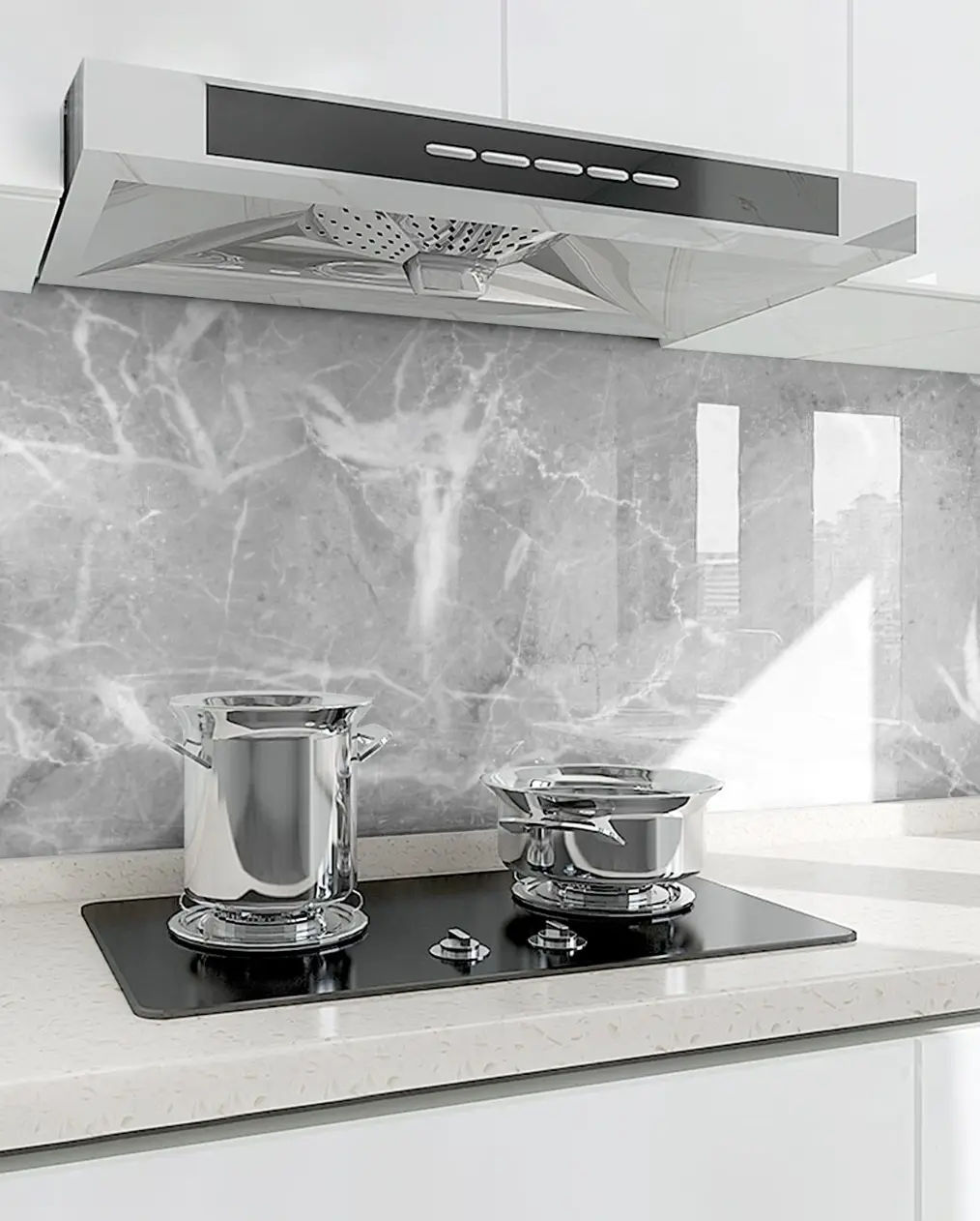 Practical Plain Marble Look Peel-Stick Wall Wallpaper - Single Roll, Waterproof, Moisture-Proof, Oil-Proof, Easy-Install Indoor Decor for Kitchen Lining, Bedroom - Ideal for DIY Enthusiasts